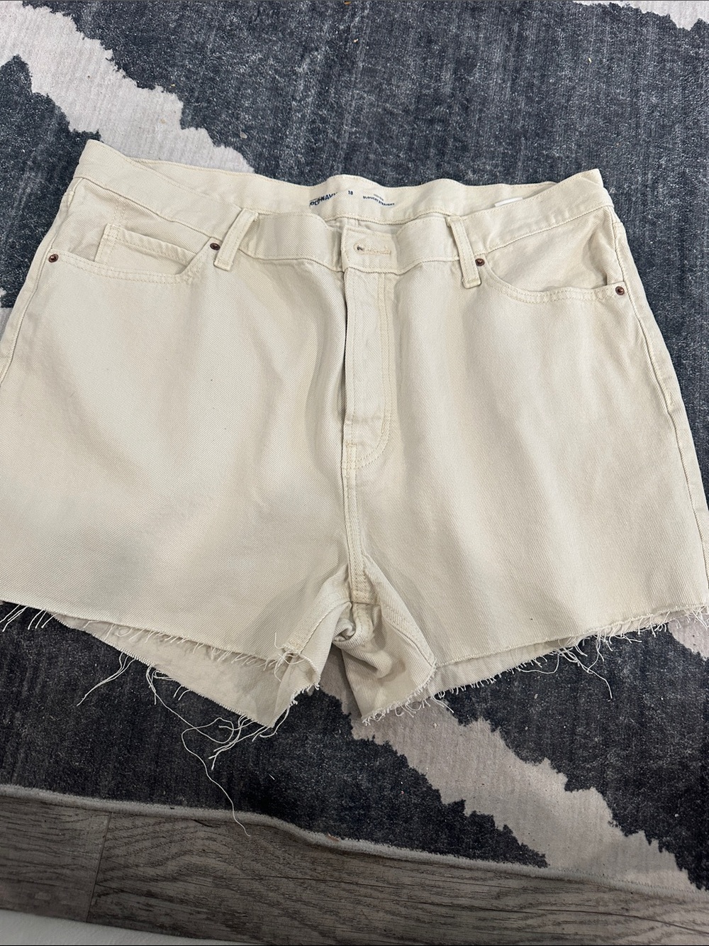 Old Navy Cream Denim Cutoff Shorts